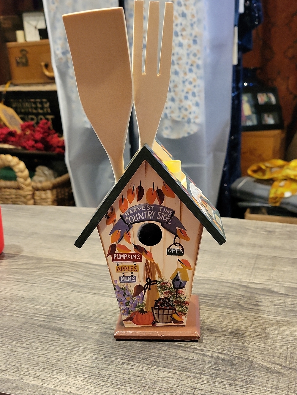 Harvest Time Country Store Utensil Holder,NWT/ Fall/ Autumn.Hand Made